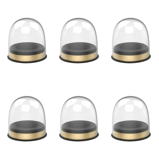 01liv. Set of 6 Aroma Cups Tea Display Canister Airtight Glass Tea Storage Jars with Silicone Lid Base for Loose Tea Display