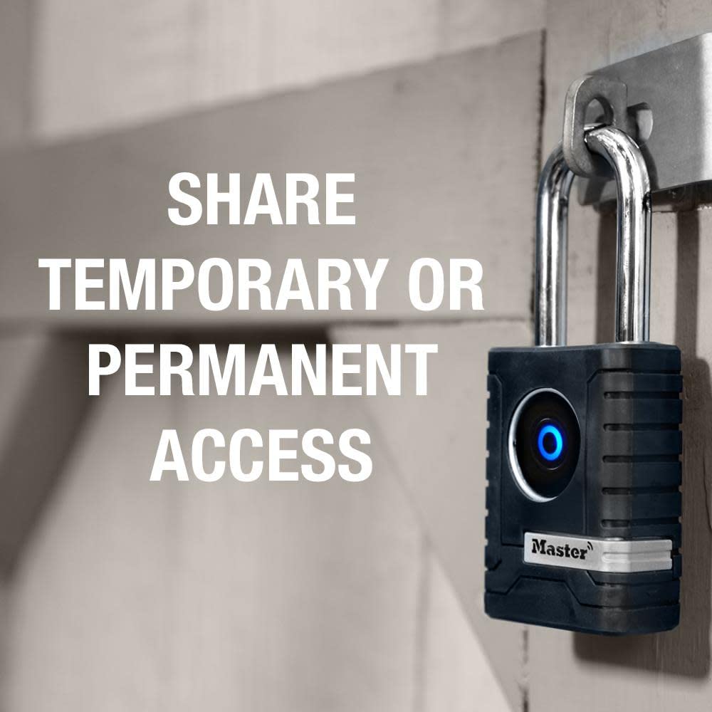 Master Lock Padlock, Outdoor Personal Use Bluetooth Lock, 2-7/32 in. Wide, 4401DLH