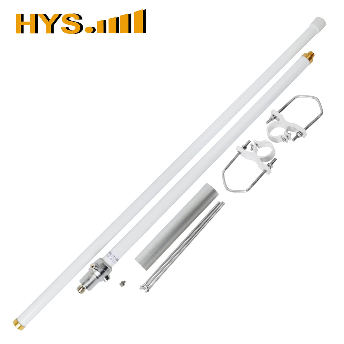 HYS 200W GMRS Base Antenna 5/8 Wave 7.2dBi Pre-Tuned 462-467MHz for Motorola Repeater GR1225 GR500, Midland Anytone Mobile Radio, Fiberglass Omnidirectional