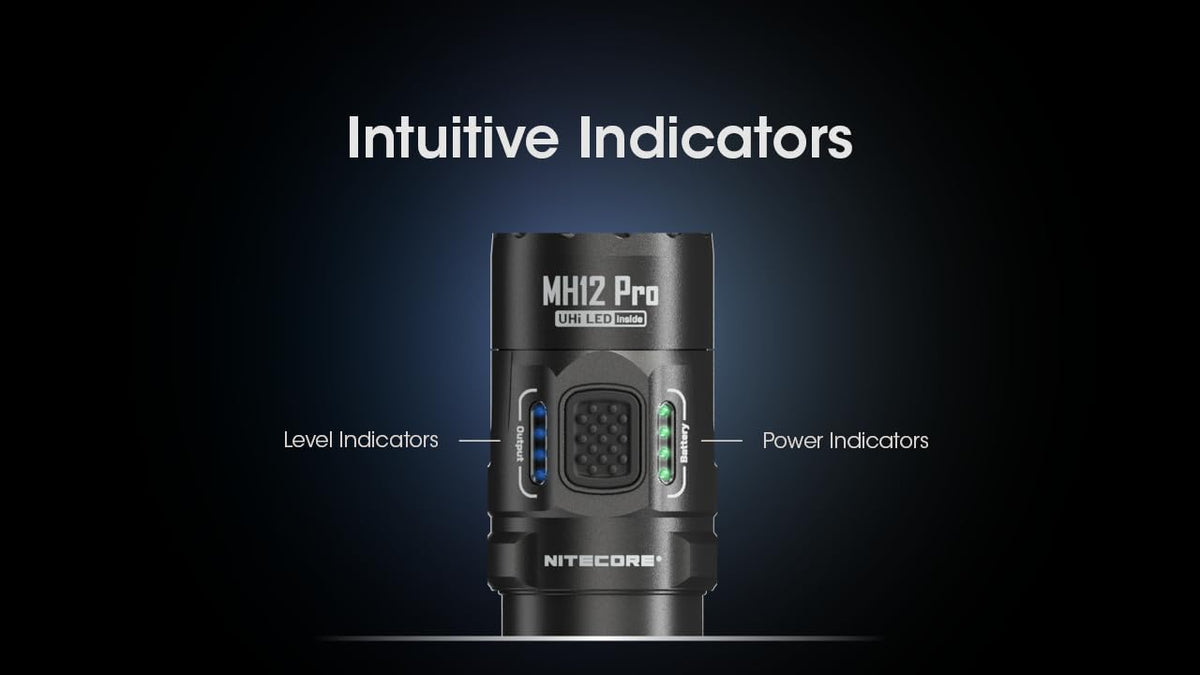 Nitecore MH12 Pro Tactical Flashlight, 3300 Lumen high Lumen USB-C Rechargeable Long Throw Compact EDC Duty Light with Holster and Lumentac Organizer
