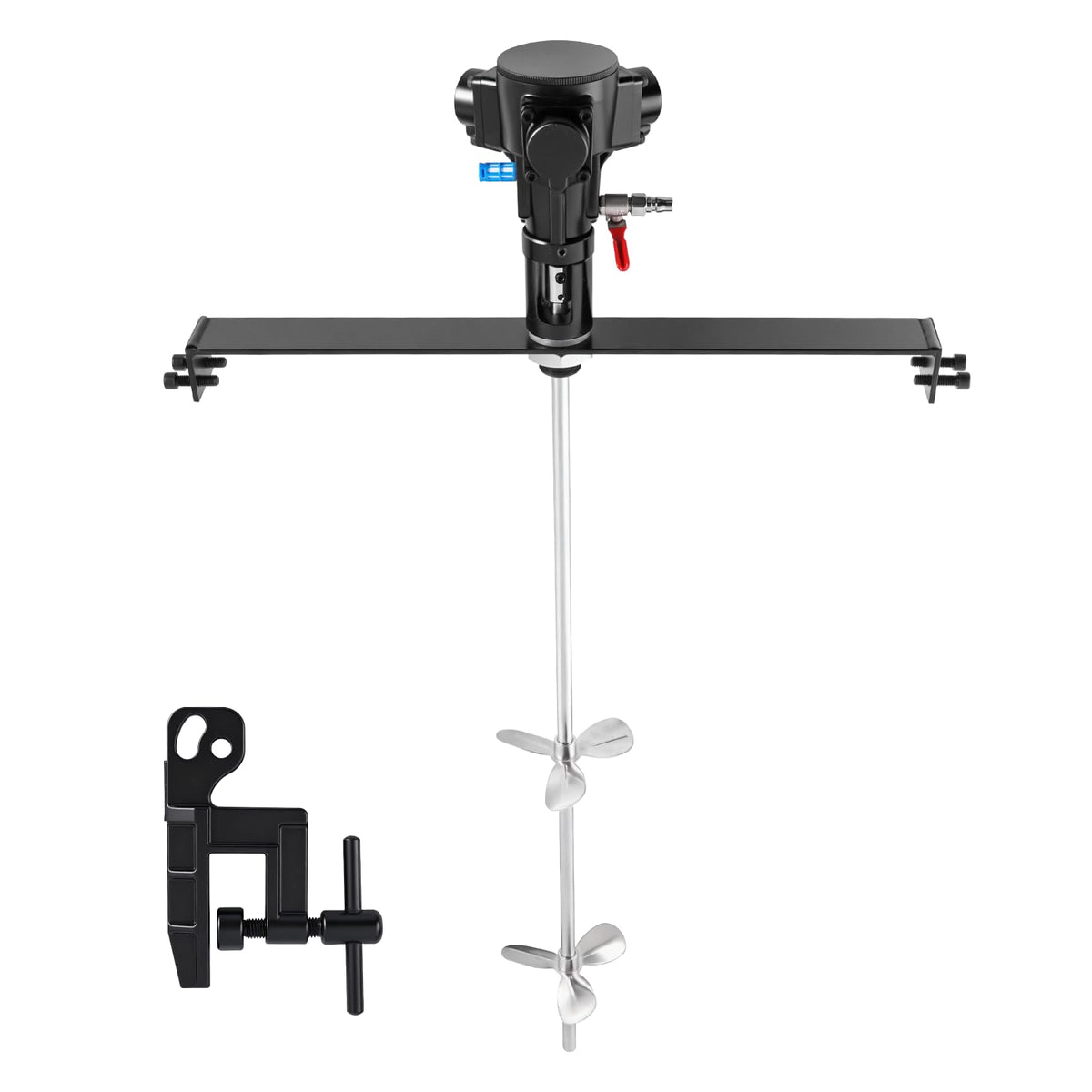 MXBAOHENG 50 Gallon Pneumatic Paint Mixer Tank Barrel Air Mixer Stainless Steel Clip Paint Air Agitator 200L Tank with a Vertical Clamp