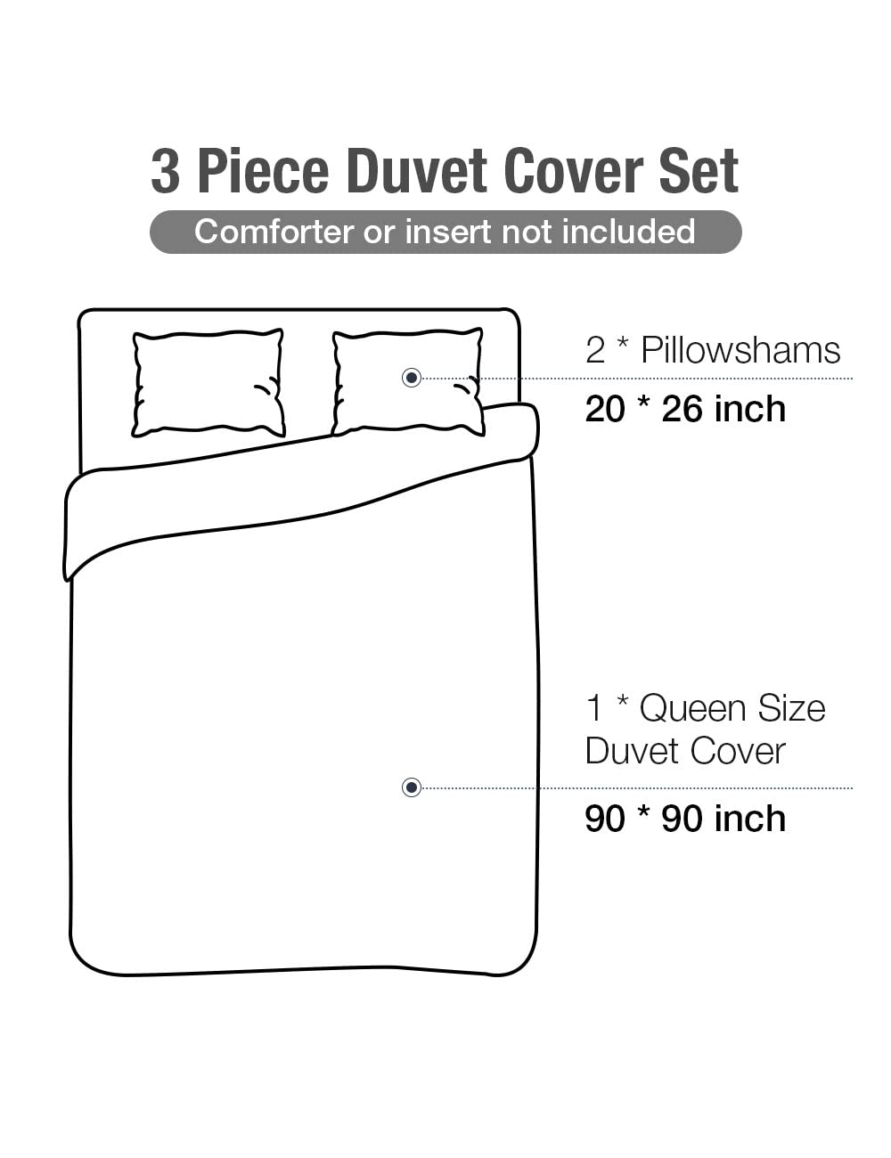 Lekesky Reversible Duvet Cover Queen Size, Navy Blue Branch Comforter Cover Queen 3pcs Microfiber Botanical Bedding Set with Zipper Closure Corner Ties