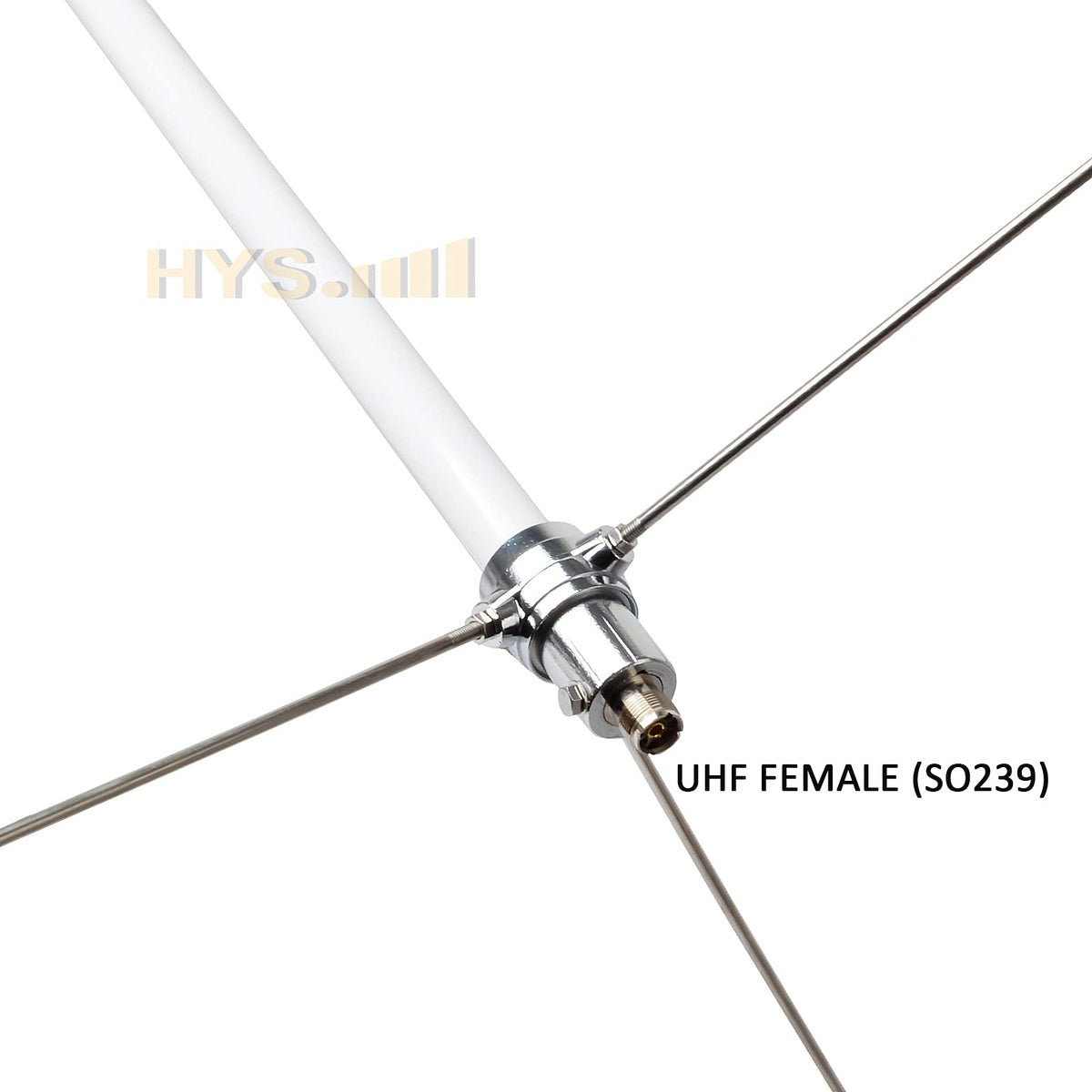 HYS 200W GMRS Base Antenna 5/8 Wave 7.2dBi Pre-Tuned 462-467MHz for Motorola Repeater GR1225 GR500, Midland Anytone Mobile Radio, Fiberglass Omnidirectional