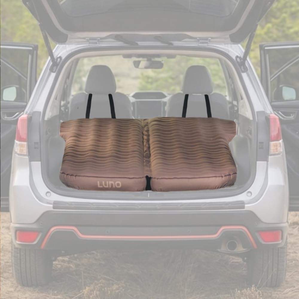 Luno AIR Base Mattress for Subaru Forester (1998+) – SUV Air Mattress for Car Camping w/ 12V Electric Pump, Durable 200D Oxford Fabric, Two Head Support Straps & Repair Patch – Car Camping Mattresses