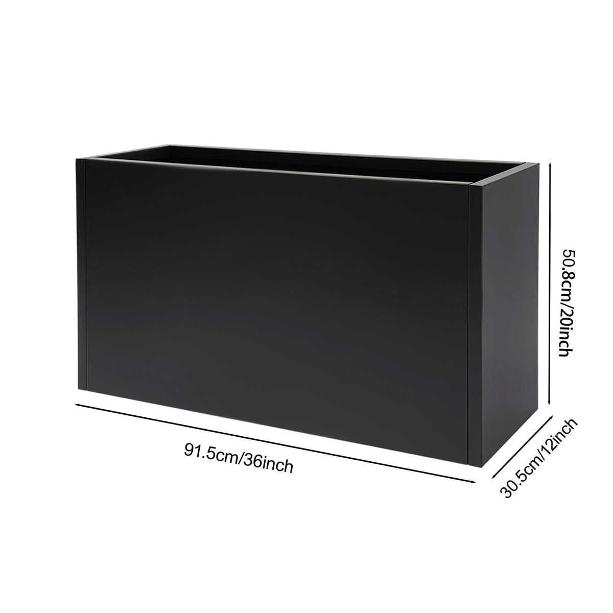 Ginelm 38”L x 15”W x 15”H Metal Long Planter Box for Outdoor Plants Large Rectangular Planter Boxs Spliced Flower Pot for Flowers Garden