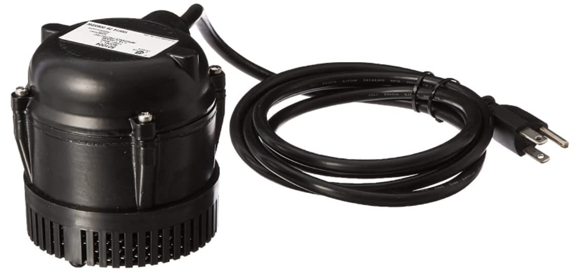 Little Giant #1 115 Volt, 1/150 HP, 205 GPH Direct Drive Small Submersible Fountain Pump with 6-foot cord, Black, 501004