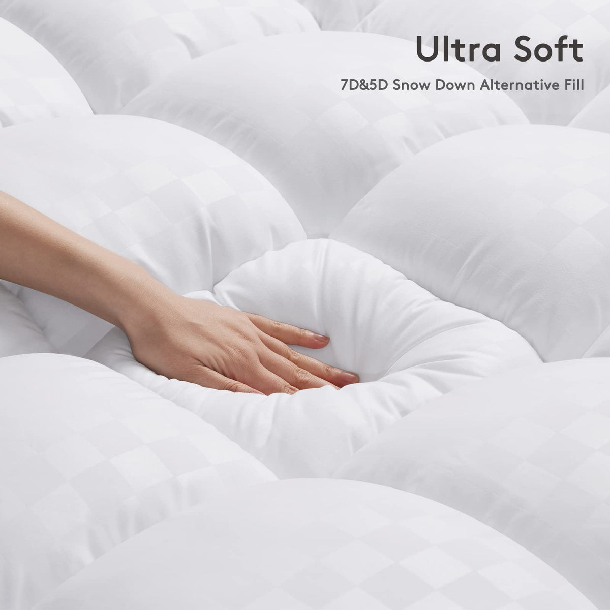 SameBed Mattress Topper King,Extra Thick Mattress Pad Cover for Back Pain,Cooling Mattress Protector with 8-21 Inch Deep Pocket,Overfilled Down Alternative Filling