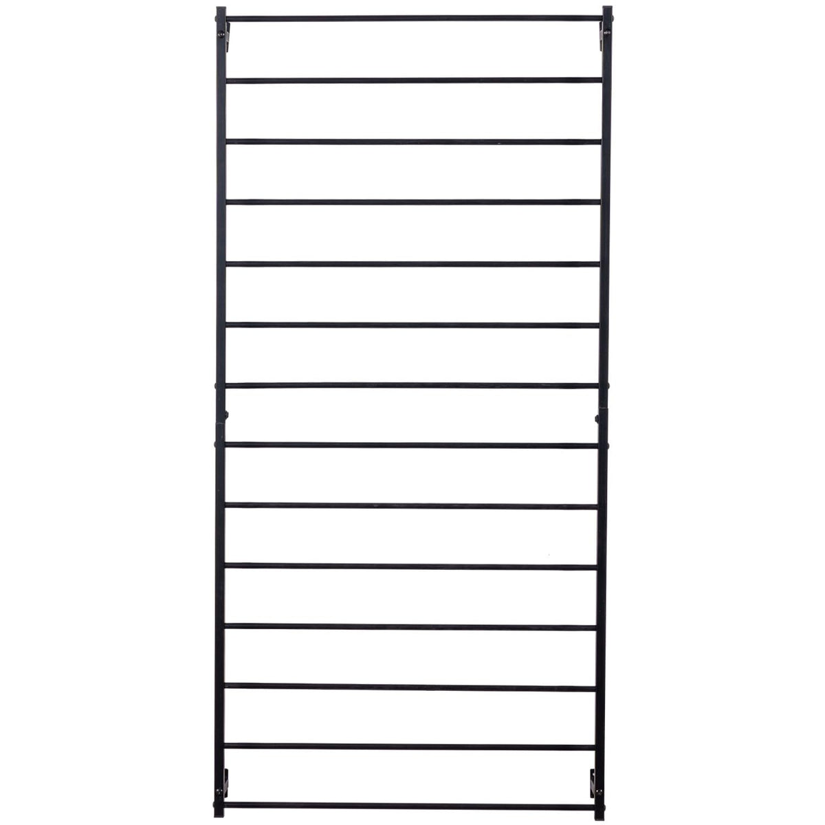 MyGift Wall Mounted Metal Garden Trellis for Climbing Plants Vines & Ivy, Matte Black Outdoor Panel with 14 Support Bars Outdoor Hanging Support Frame – No Assembly Required