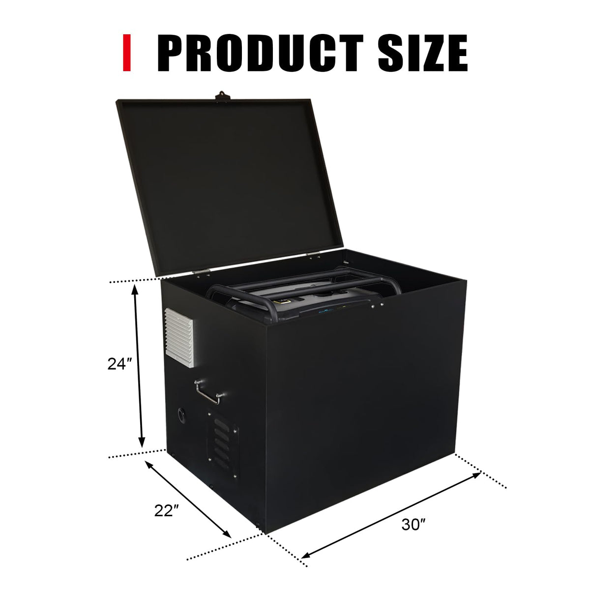 Lockable Generator Box for Outside/RV/Truck/Trailer, Outdoor Generator Shed Storage Box Quiet Enclosure (30"x22"x24")