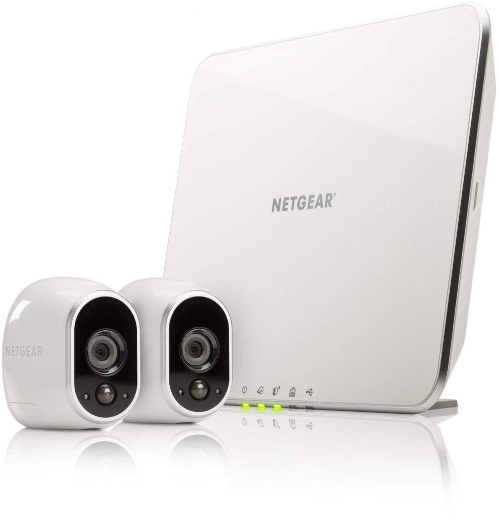 Arlo Technologies Wireless Home Security Camera System | Night vision, Indoor/Outdoor, HD Video | Includes Cloud Storage & Required Base Station | 2-Camera System plus Outdoor Mount (VMS3230C) White