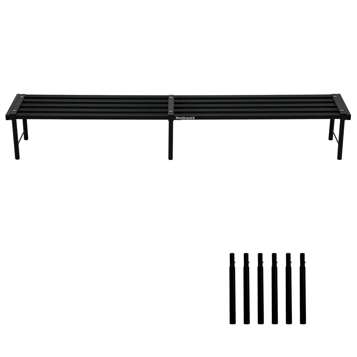 MultirackX Metal Plant Stand, Rust-proof Aluminum Flower Pot Stand, Heavy Duty Planter Display Shelving for Patio Balcony Garden Living Room Decorative (Black, 47.2 Inch)