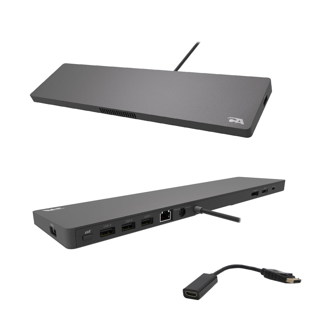 Cyber Acoustics Docking Station (DS-2000), 6 Pack – USB-C with 100W Power Delivery, Laptop Cooling, Dual 4K Monitor Displays, 4 USB-A Ports, Ethernet, Includes 6 Active DisplayPort to HDMI Adapters