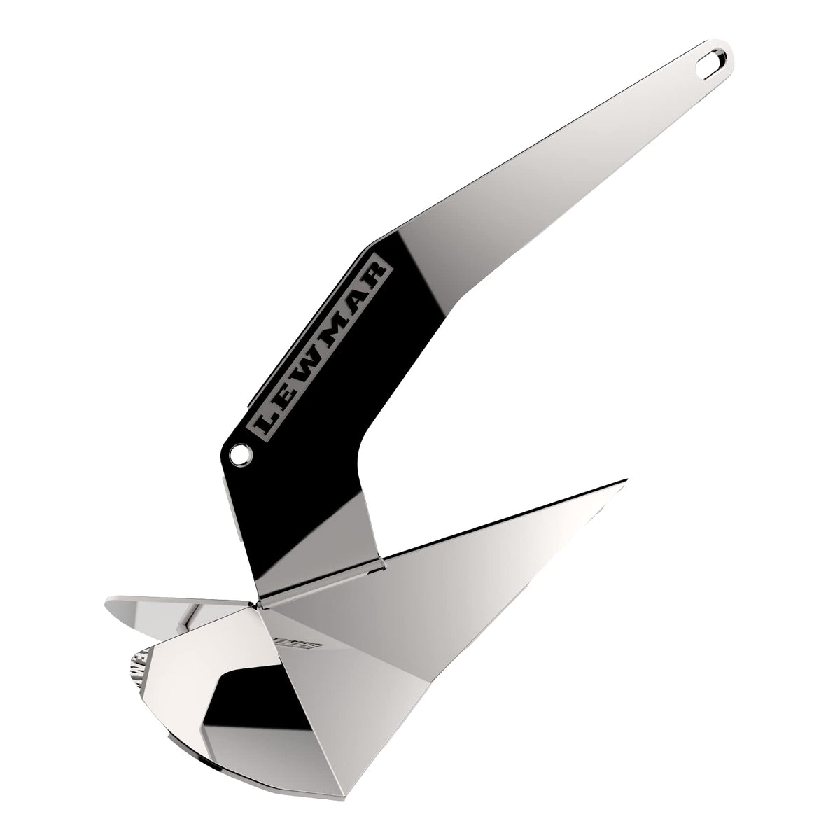 Lewmar DTX Stainless Steel Anchor 14 lbs. for Boats 21'- 31', Lead ballasted tip, Integrated Eye, one-Piece Build, Non-hinged plow, self-Launching, 23-3/8" L x 10-7/16" W x 10" H - 2020202203