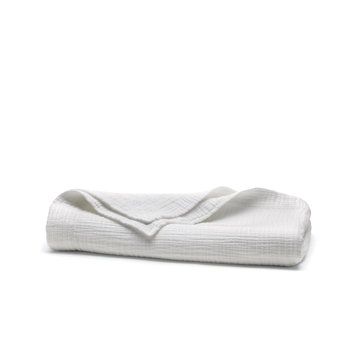 BOLL & BRANCH Dream Throw Blanket - One Size, White - Luxury 100% Organic Cotton - Soft, Lightweight and Breathable - Cloud-Like Touch - 50x70 Inches
