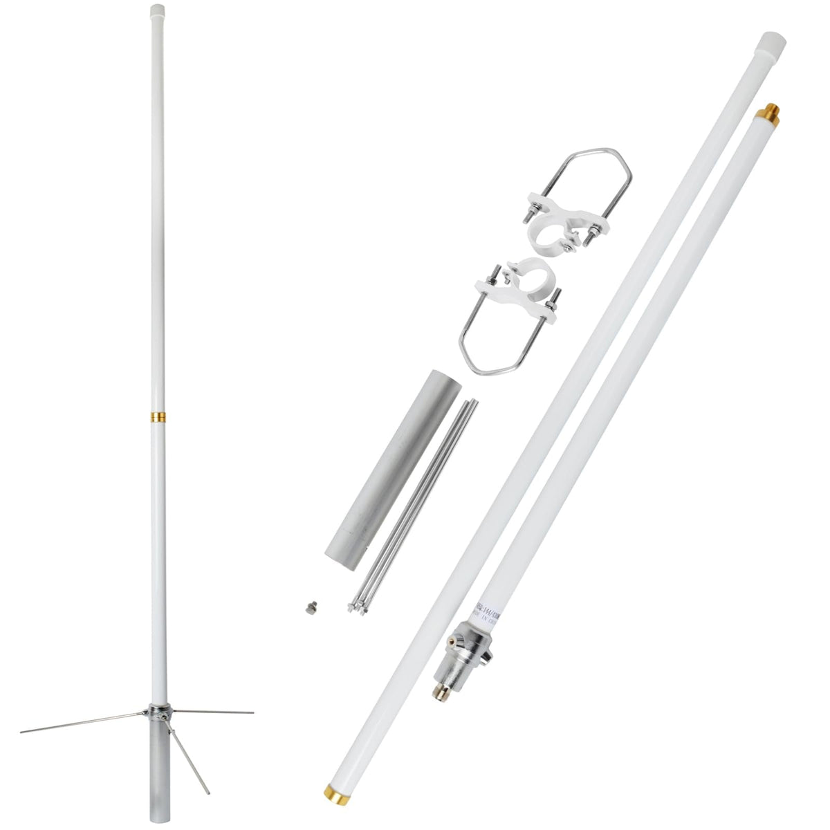 HYS 200W GMRS Base Antenna 5/8 Wave 7.2dBi Pre-Tuned 462-467MHz for Motorola Repeater GR1225 GR500, Midland Anytone Mobile Radio, Fiberglass Omnidirectional