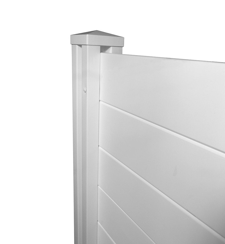 4ft H x 4ft W (2 Panels) No Dig Enclo Premium White Vinyl Privacy Screen, Outdoor Privacy Panels, Use As Air Conditioner Fence, Trash Can Enclosure, Pool Equipment Enclosure, ZP19014