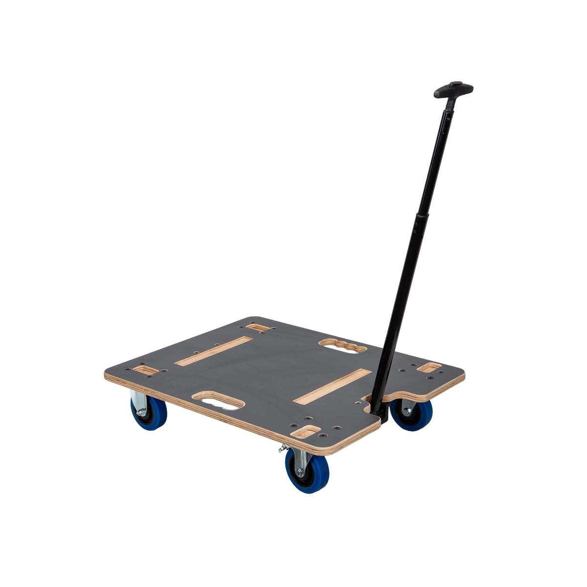 Crossrock Rack Case Transport Dolly with Telescopic Pull Handle, Heavy-Duty Rolling Platform for 11" & 13.7" Depth Rack Cases, Smooth Casters, Stackable Equipment Cart (CRA980U-TL-350)