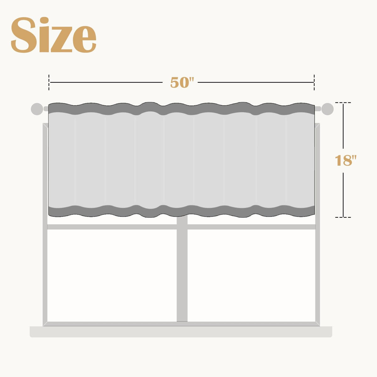 jinchan Linen Valance Kitchen Curtain Light Filter Double Layer 18 Inch