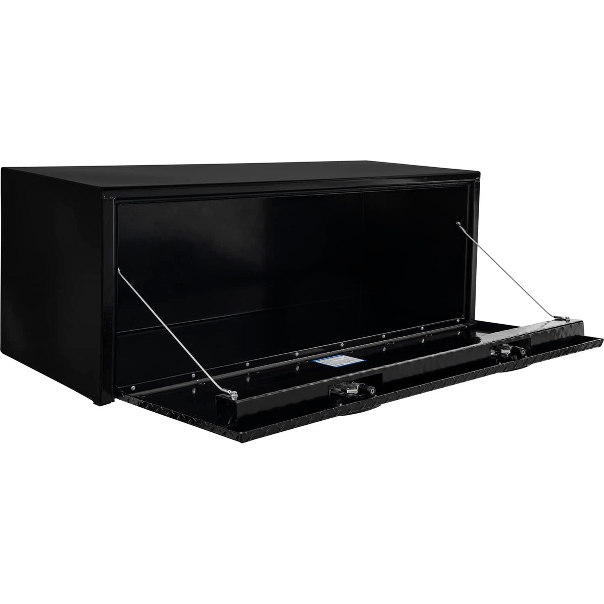 Buyers Products 1702510 Black Steel Truck Tool Box With Aluminum Diamond Tread Door, 18 x 18 x 48 Inch, Made In The USA, Truck Box for Organization & Storage, Job Tool Chest, Contractor Toolbox