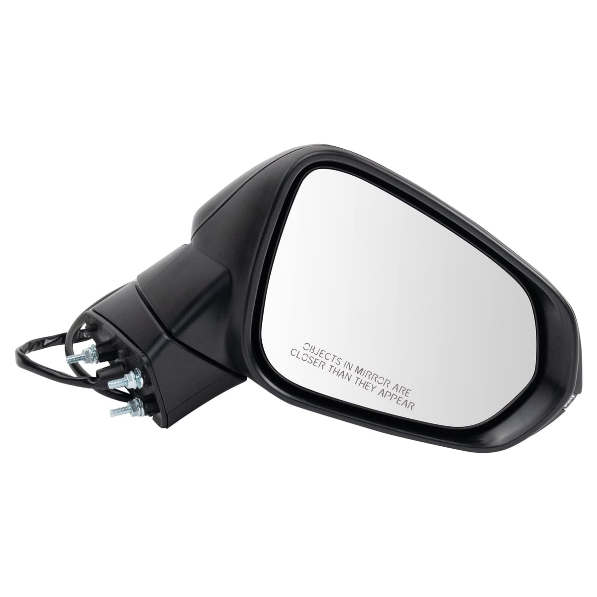 TRQ Passenger Side Power Folding Heated Mirror Smooth Black Paint to Match Compatible with 2018-2021 Lexus NX300h LX1321166