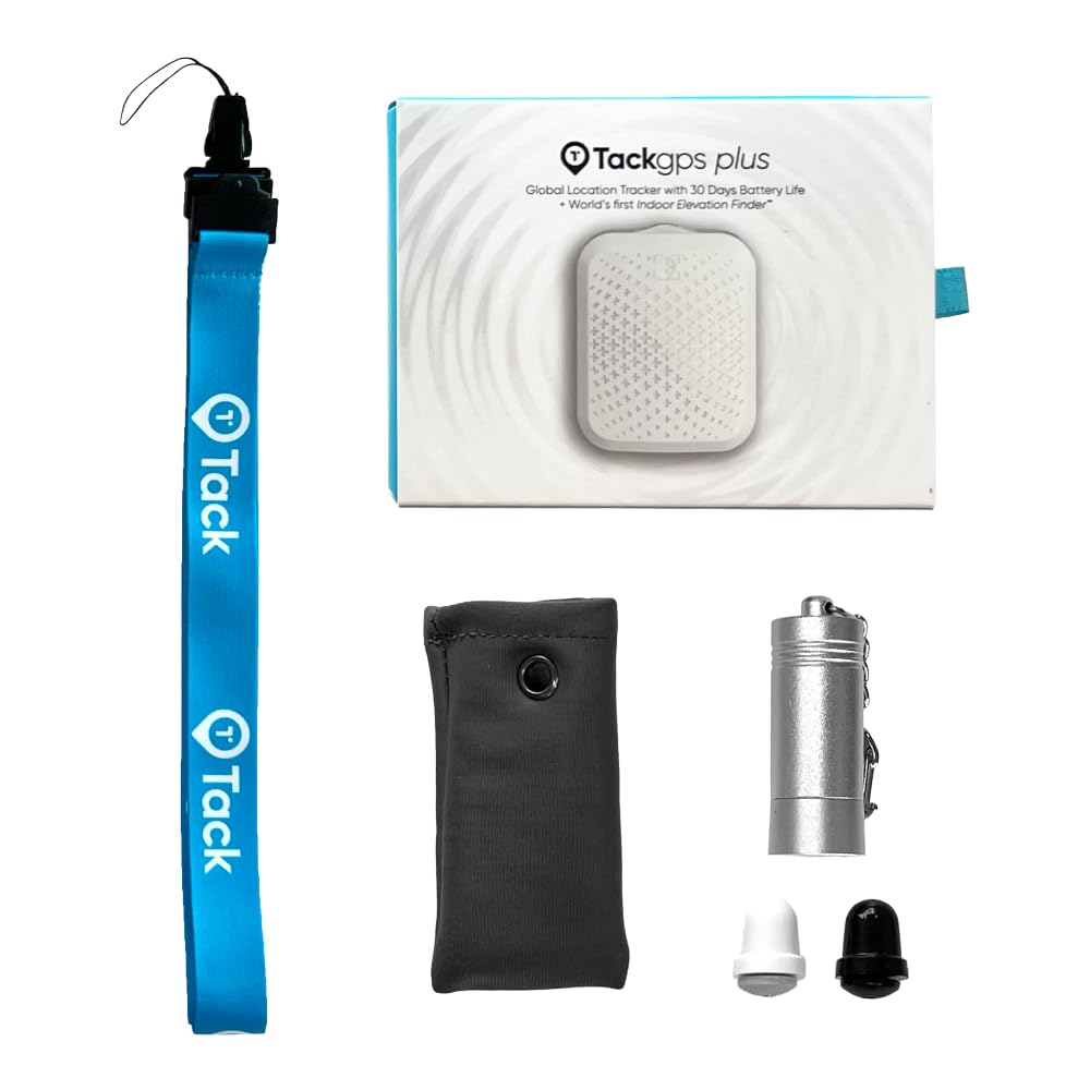 Tack GPS Plus Care Bundle with Lowest Monthly fee + 30 Days Battery Life. Fall Detection + SOS Alerts + Indoor Elevation Finder - for Kids, Elderly, Autism, Alzheimer, Dementia, Special Needs