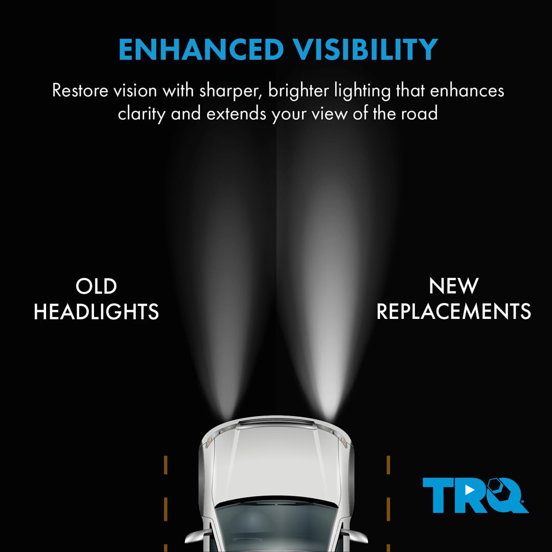 TRQ Performance Driver and Passenger Side Headlight Assembly Set Chrome Housing Clear Lens DRL Compatible with 99-04 Ford F-250 Super Duty 99-04 Ford F-350 Super Duty 00-04 Excursion