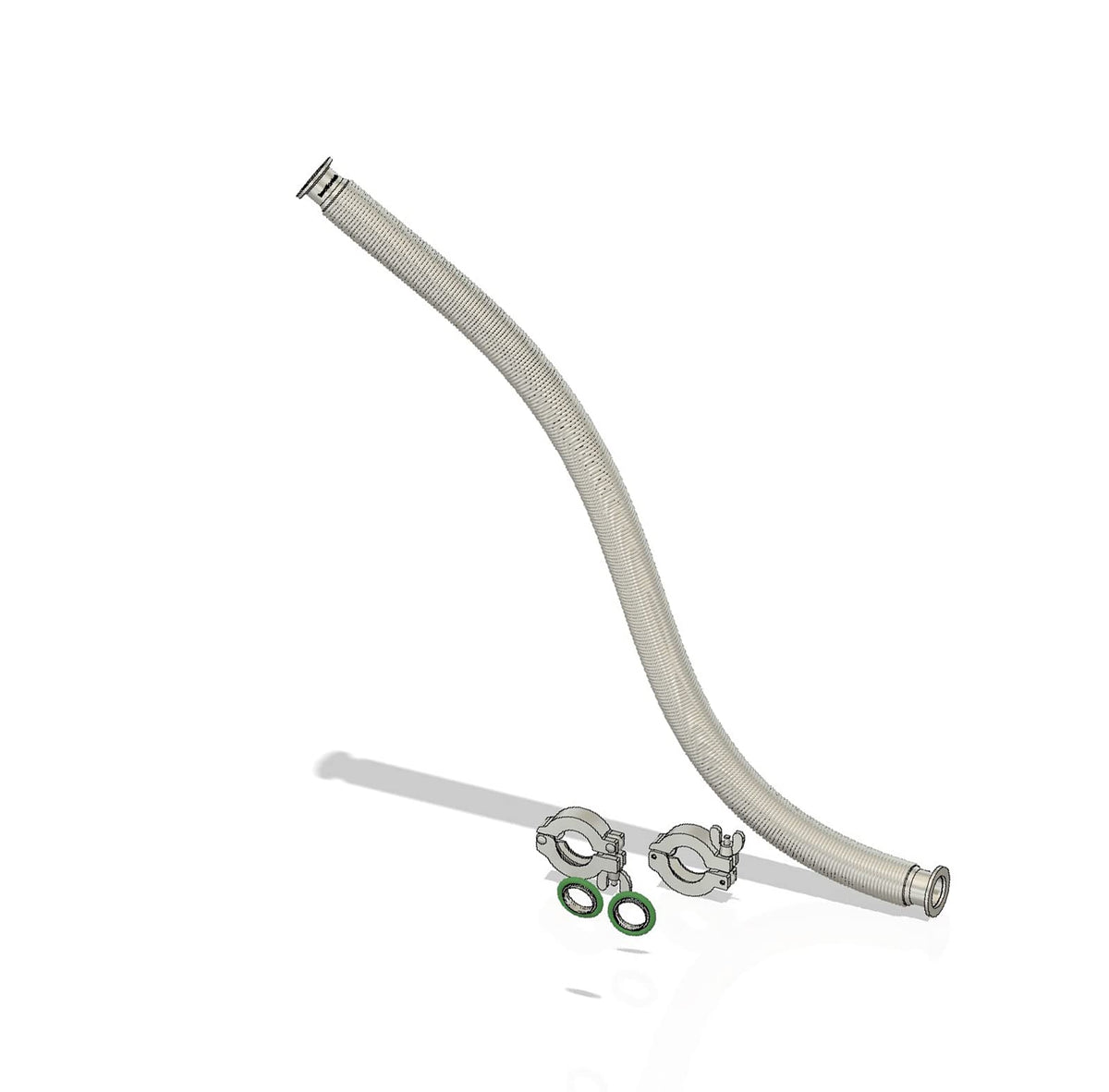 bmotiontech ISO-KF KF25 Corrugated Flexible Bellow Hose Set with 2X Aluminum clamp / 2X SS Centering Ring / 2X FKM O-Ring (8 feet KF25)