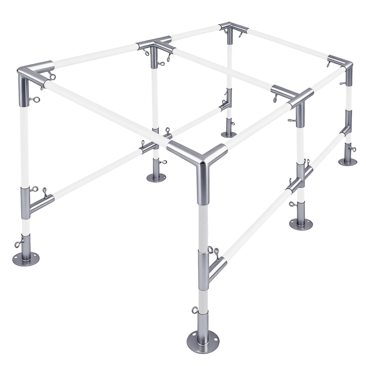 Frienda 6-Leg Lean-to Canopy Fittings for 1-3/8" Pipes, 18 Pcs Lean to Carport Frame Connectors Kit DIY Project for Slant Roof Carport, Shed, Gazebo, Greenhouse, Shelter Deck, Pipes Not Included