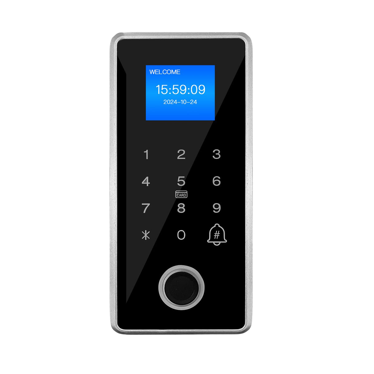 Waterproof Electric Magnetic Fingerprint Door Access Control Kit - 600 lb Holding Force, RFID Keypad/Reader, 5 ID Cards, 110V Power Supply & Metal Exit Button - Secure Lock System (K5EM-600LB KIt)
