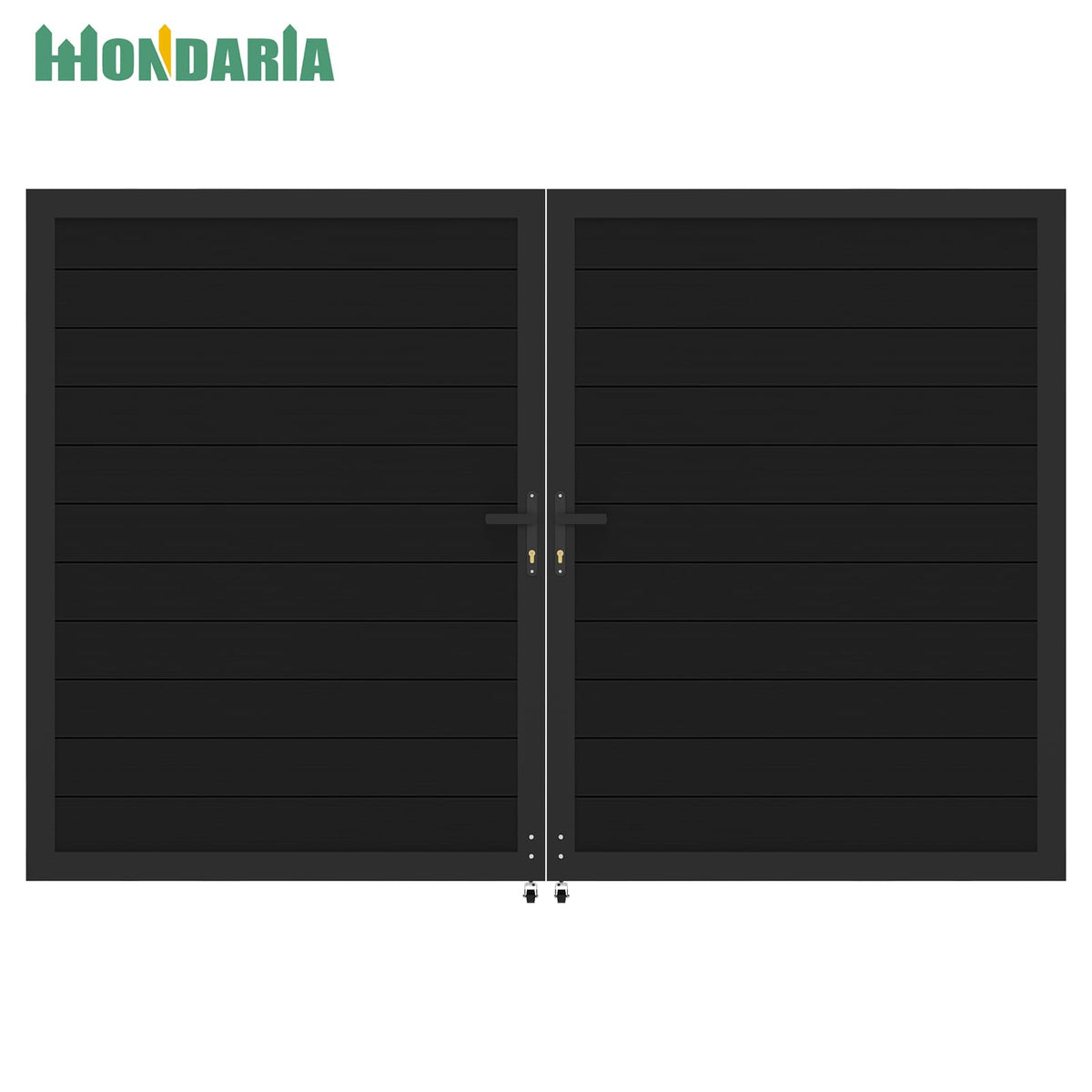 Mondaria Aluminum Double Fence Gate, 6FT H x 10FT W Outdoor Driveway Privacy Gate with Heavy Duty Metal Frame, Rustproof Powder-Coated Gate with Lockable Handle Kit (Posts Not Included)