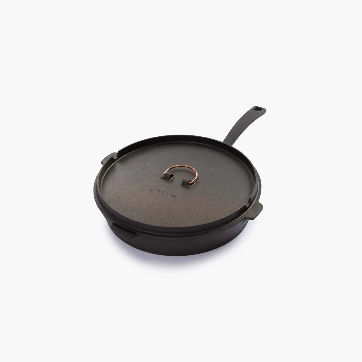 Barebones 12-Inch All-In-One Cast Iron Skillet Set- Skillet with Cast Iron Dutch Oven Style Lid - Camping Cookware Set