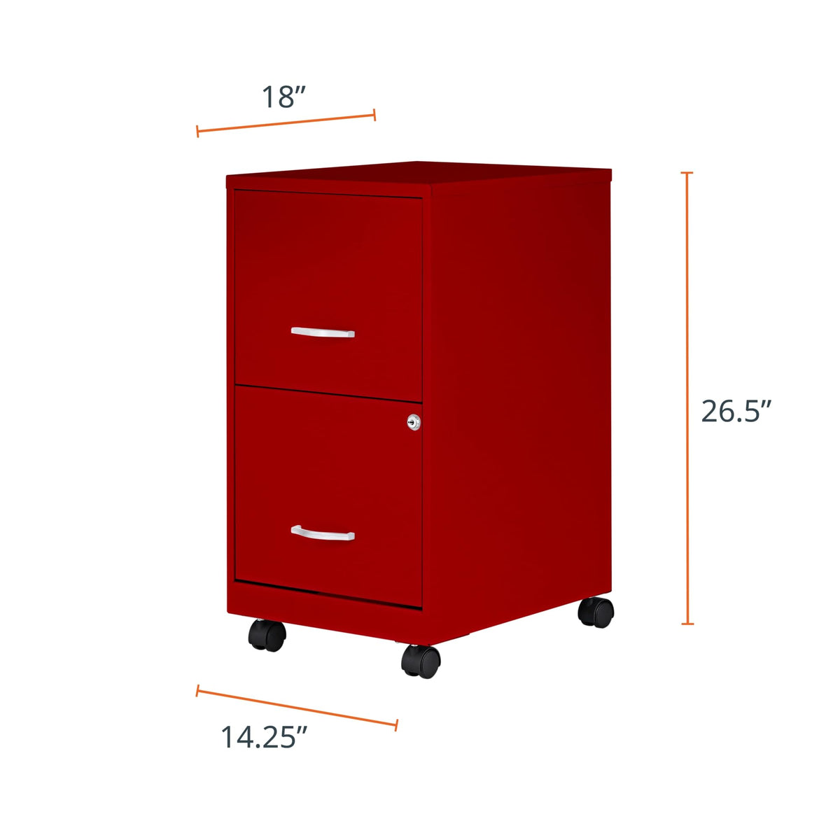Lorell LYS SOHO File/File Mobile File Cabinet, Red