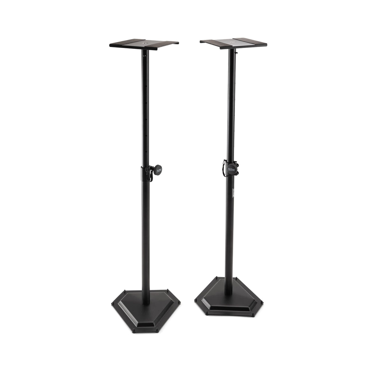 On-Stage SMS6600-P Hex-Base Monitor Stands Pair(Height-Adjustable Pedestal Studio Speaker Stands, Locking Pin, Hexagonal Base, Steel Construction, Nonslip Rubber Feet, Optional Floor Spikes, Black)