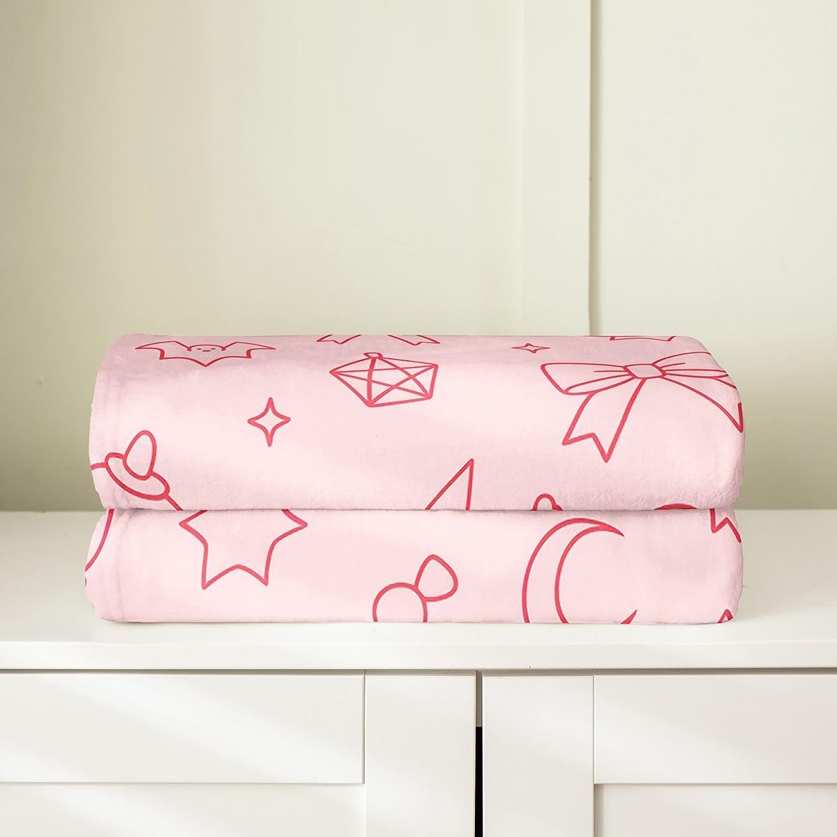 Feelyou Ghost Flannel Fleece Throw Blanket Halloween Themed Throw 50"x60" Trick or Treat Fleece Throw Blanket for Kids Women Men Spooky Pumpkin for Bed Couch Chair Living Room Pink Bedroom Decor