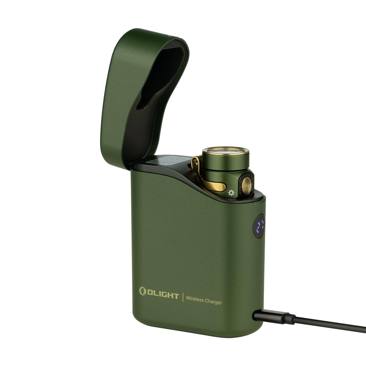 OLIGHT Baton4 Premium Edition EDC Flashlights 1300 Lumens with Type-C Charging Box, Powered By Rechargeable Battery, Small Bright Light IPX8 Waterproof for Emergencies Outdoors (OD Green)
