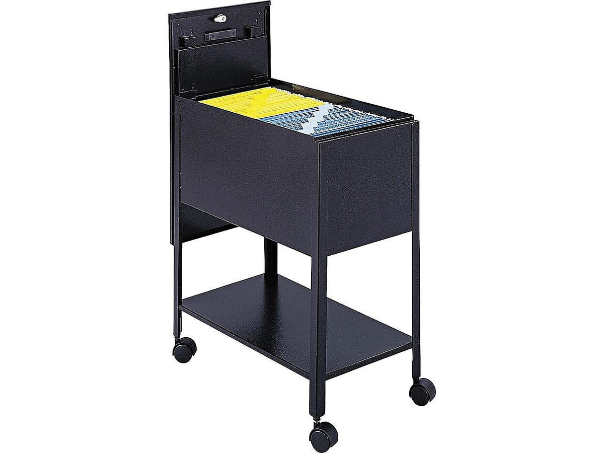 Safco Extra Deep Mobile Tub File, Rolling File Cart, Fits Letter and Legal-Size Hanging Folders, Includes a Locking Lid and 2 Keys