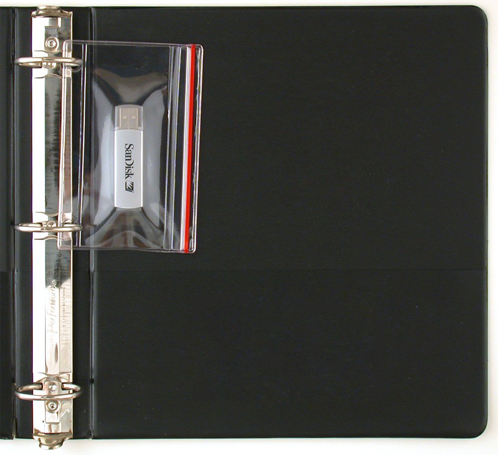 StoreSMART - Flash Drive Zipper Case for 3-Ring Binders - 50-Pack - Vinyl Plastic - R1831-FLASH50 - Made in USA