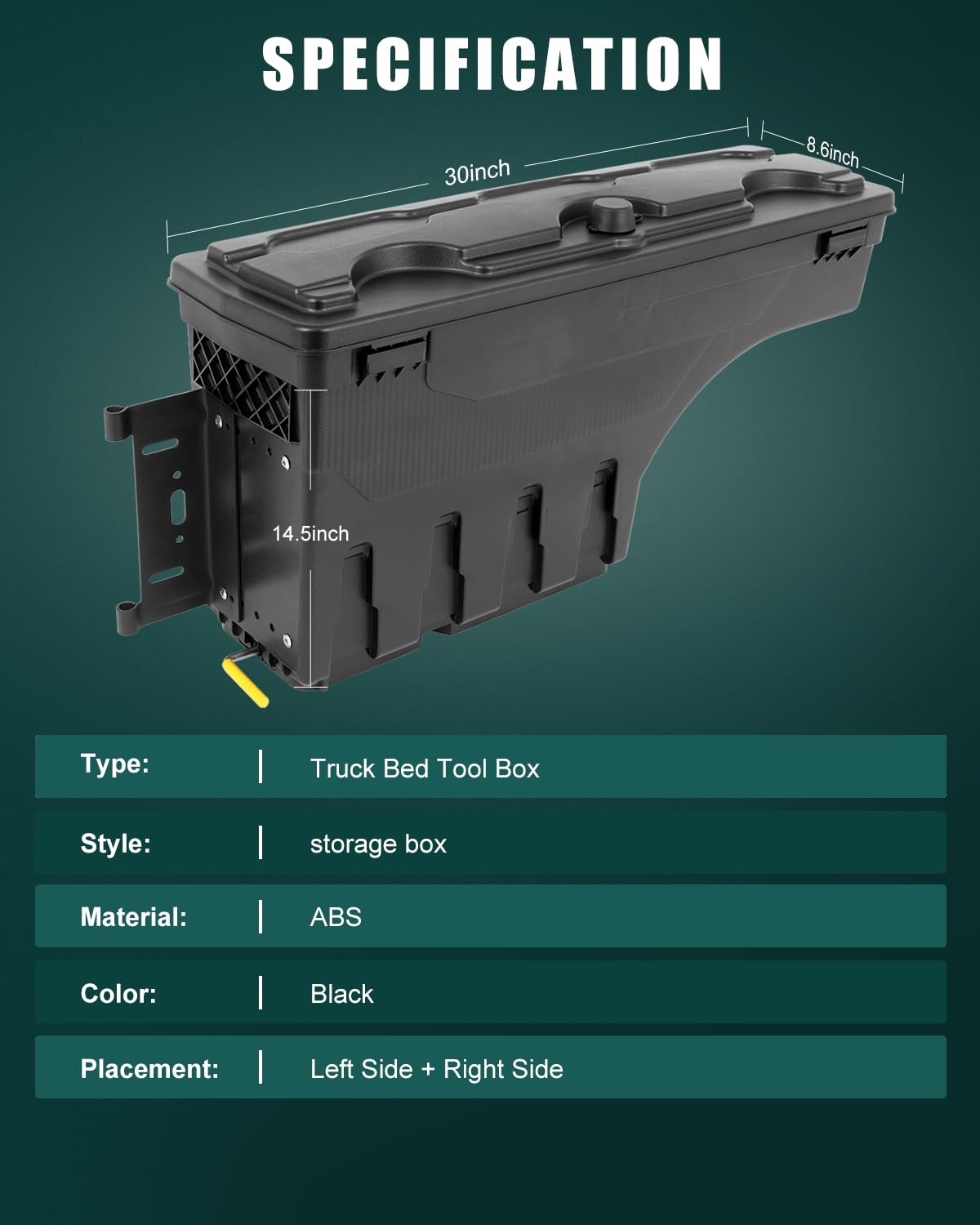 SCITOO Truck Bed Tool Box for Dodge Ram 1500 2500 3500 2002-2018 Left & Right Side,Multi-Compartment Dividers Organized Storage,Heavy Duty & No-Drill Installation