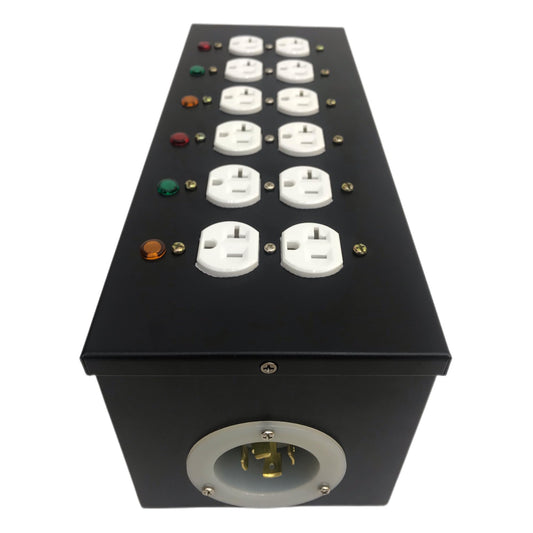 JUNMAN 6 Channel L14-30 to 12 Edison Power Distro Distributor Box for Stage DJ Lighting Party Event Show