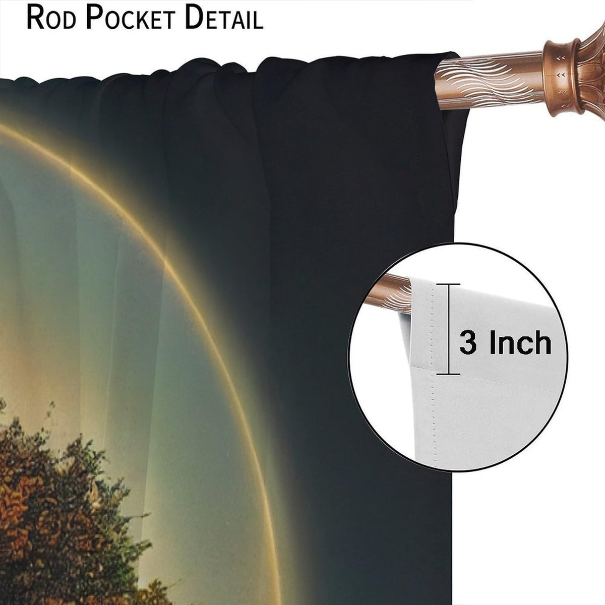 HZOHNAGO Tree of Life Curtains Vibrant Golden Forest Grassland Pattern Print Decor Rod Pocket Window Drapes for Bedroom Living Room 42x45in