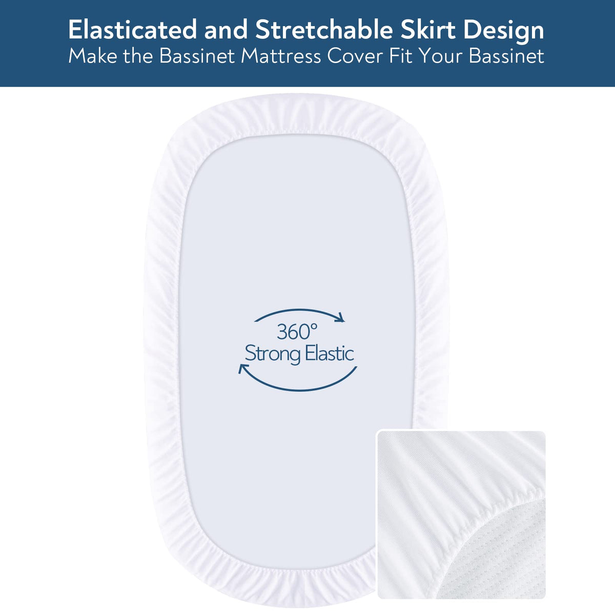 Baby Bassinet Mattress Pad Covers, Fit for UPPAbaby Bassinet, 13" x 30" Bassinet Mattress Protector 2 Pack, Waterproof & Quilted Covers