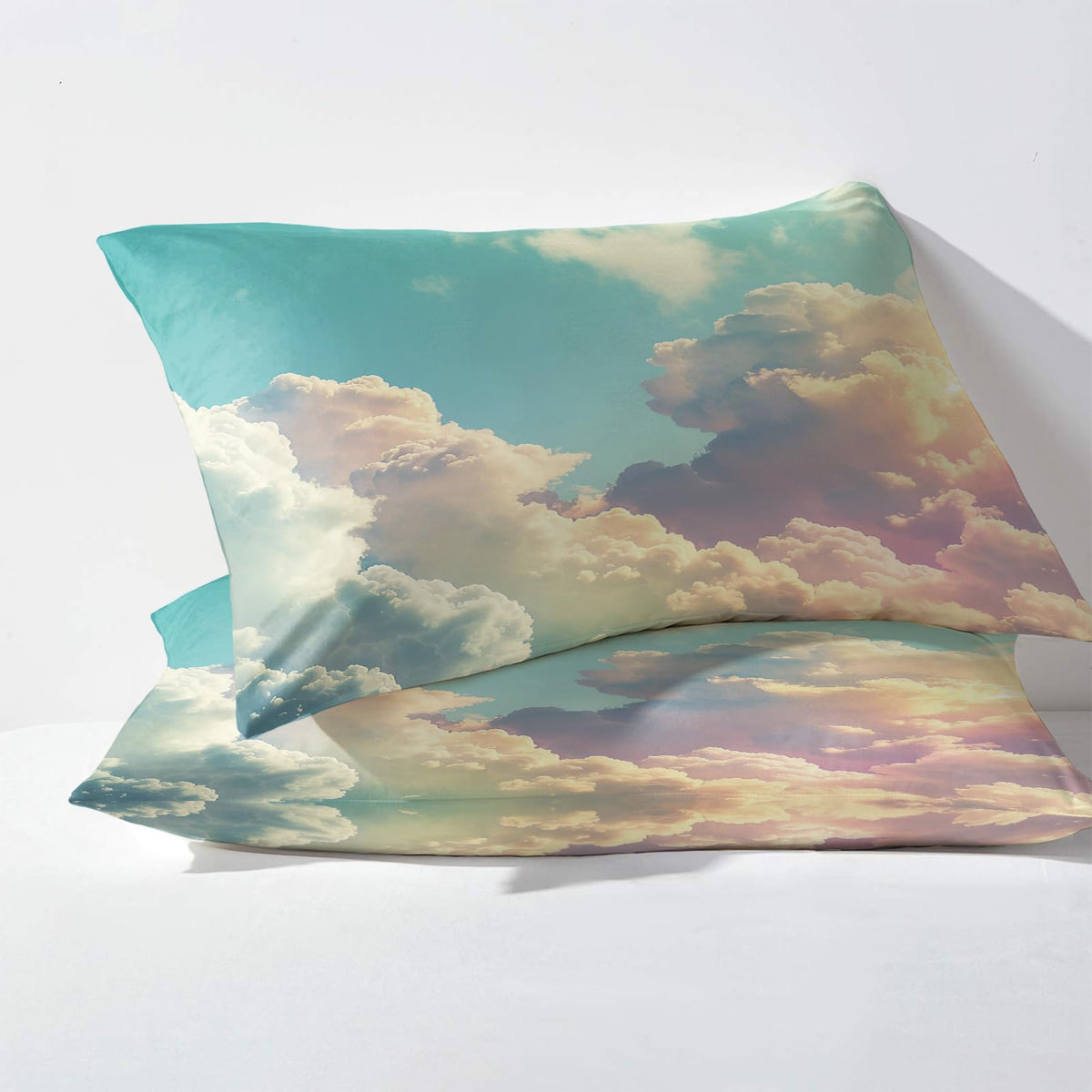 NOGAWA Cloud Sheets King, Landscape Bed Sheets, Deep Pocket & Soft Microfiber Bedding Sheets & Pillowcases 4 Piece - Fitted Sheet & Flat Sheet & 2 Pillow Cases