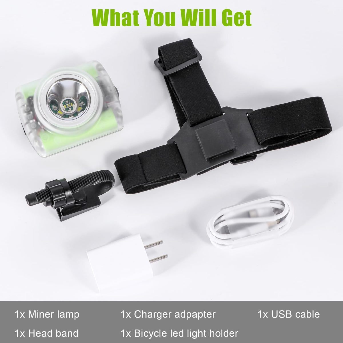 WEILAI Mode Lamp-40A Rechargeable Hard Hat Miner Light, IP68 Waterproof LED Mining Headlamp, High Brightness Cap Lamp for Underground Mining, Riding, Construction & Outdoor Activities