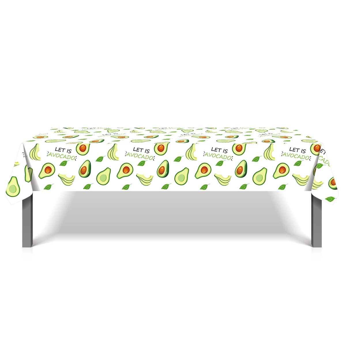 CC HOME 1Pc Avocado Party Plastic Tablecloth 54 x 87 Inch Long Rectangular Table Cover for Buffet, Fruit Birthday Party Holiday Dinner Picnic or Tablecloth for Kitchen Event Use