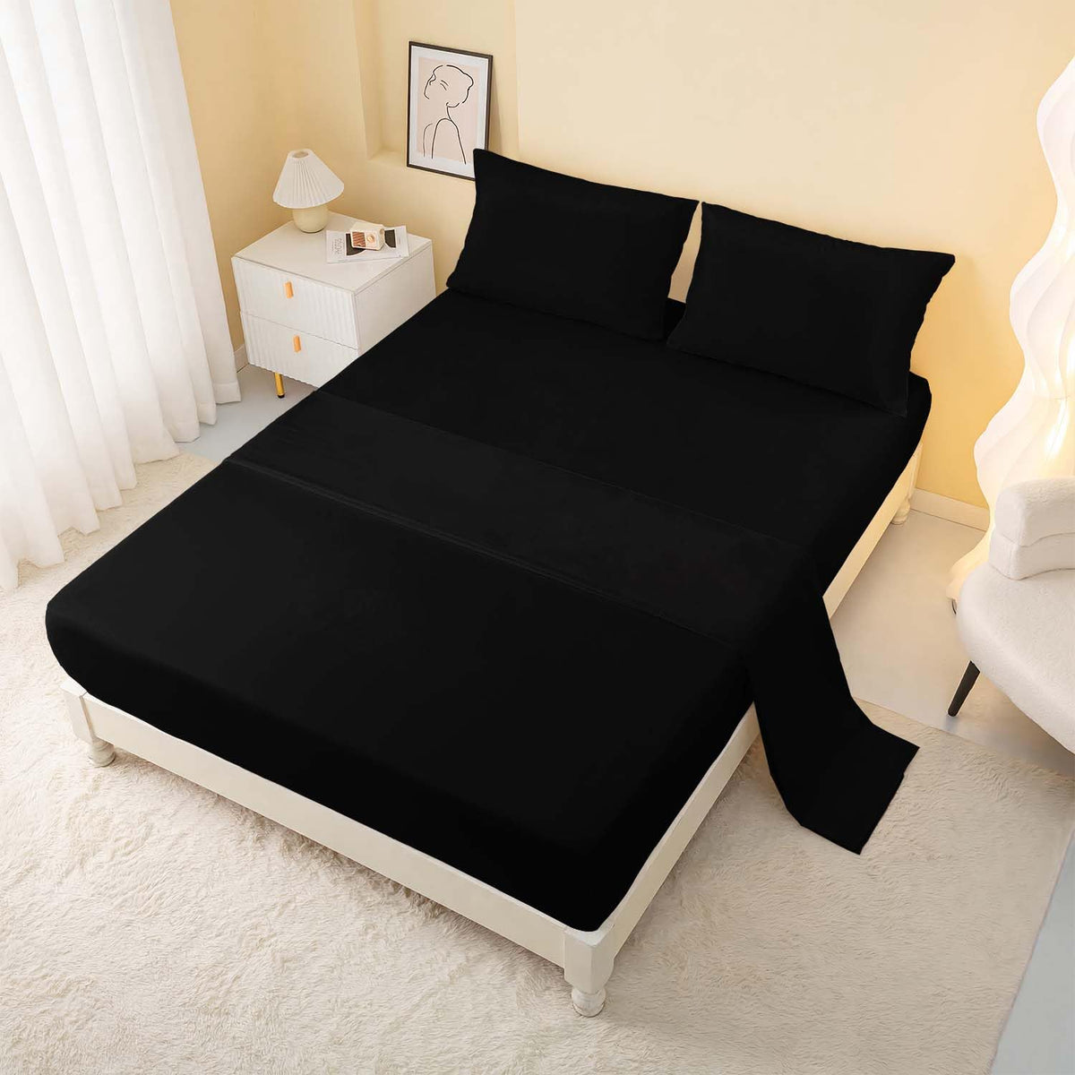 Nttopship Blue Black Geometric Comforter Set Twin Size 3D Stereoscopic Square Bedding Set Honeycomb Bedding Set 7 Pieces Modern Style Geometry Decor with Pillowcases,Flat, Fitted Sheet