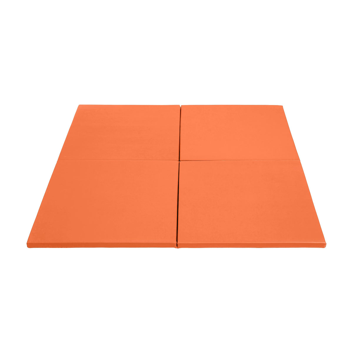 ECR4Kids SoftZone Play Patch Activity Mat Squares, Modular Playmat, Orange, 4-Pack