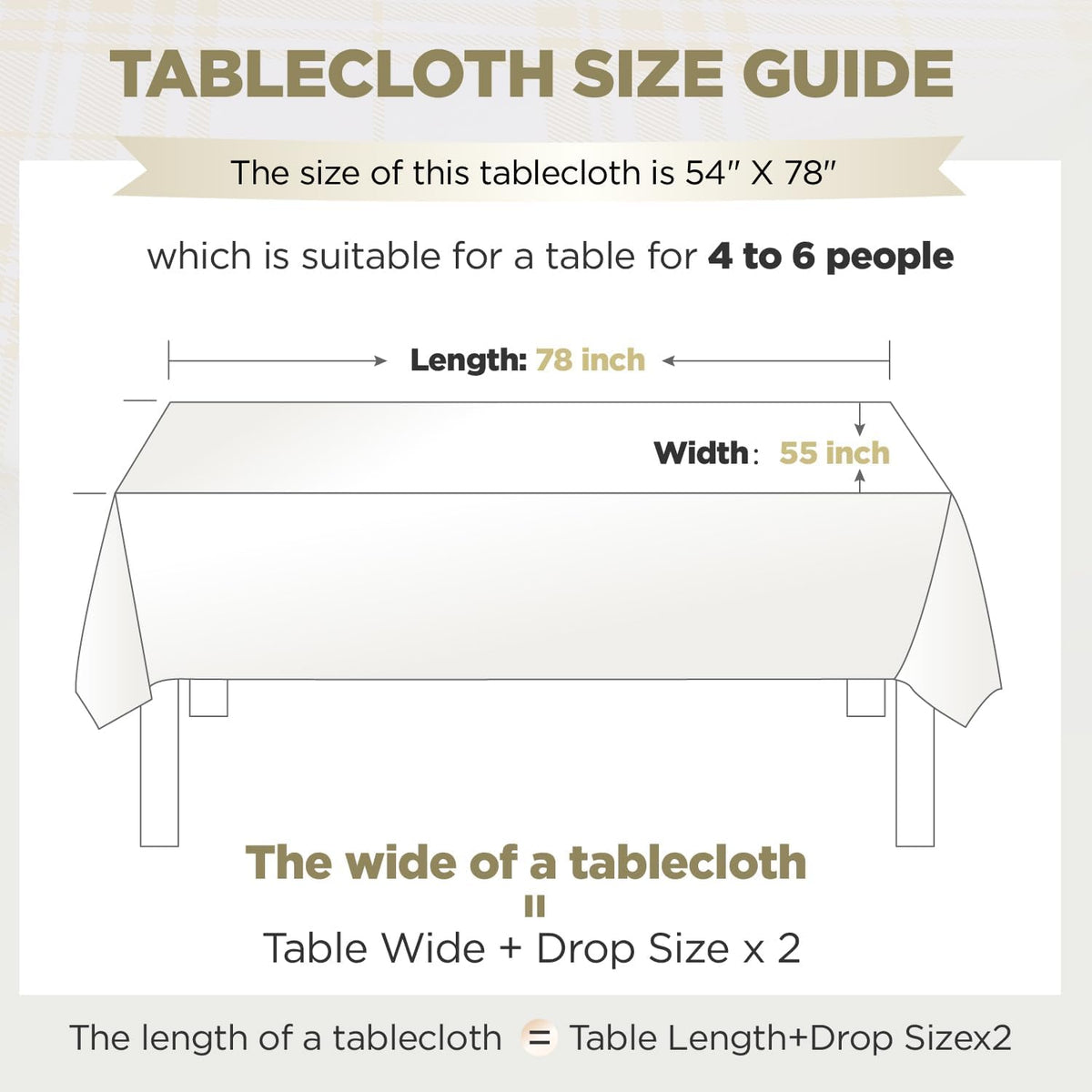 Quantum Love Heavy Duty Vinyl Tablecloths Rectangular Waterproof Plastic Yellow Table Cloth Wipeable Washable Table Cover for Dining Birthday Living Room Gathering (55'' x 78'',Lemon Stripe Check)