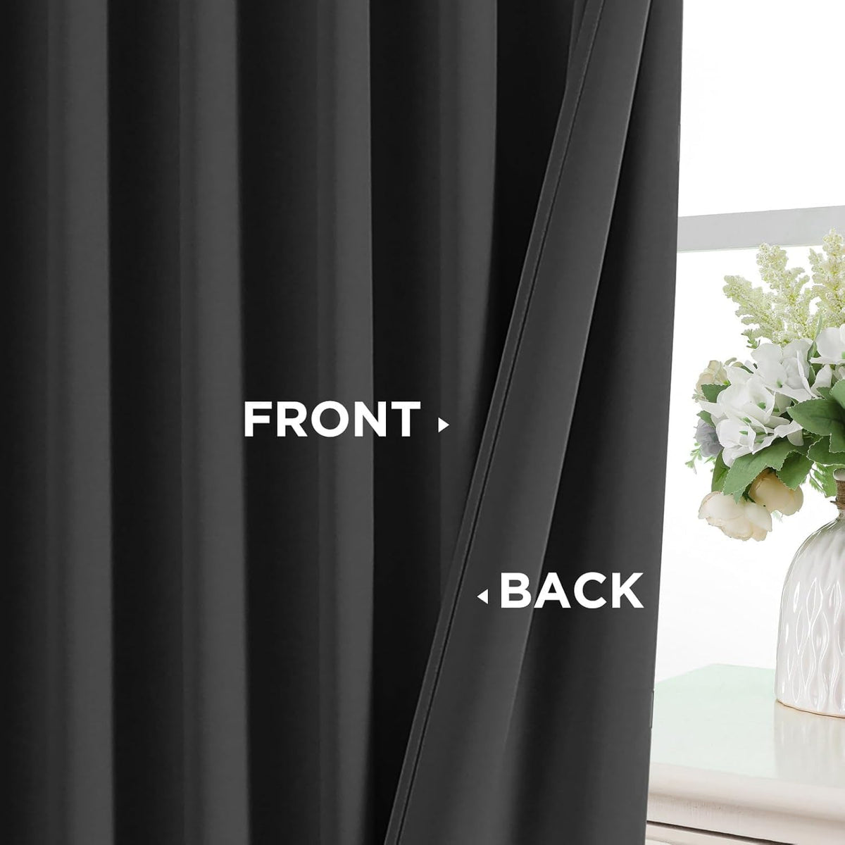Joydeco 96 Inch Blackout Curtains for Bedroom, Black Out Curtains 96 inch Long, Room Darkening Thermal Insulated Drapes 2 Panels Set, Dark Grey Curtains for Living Room