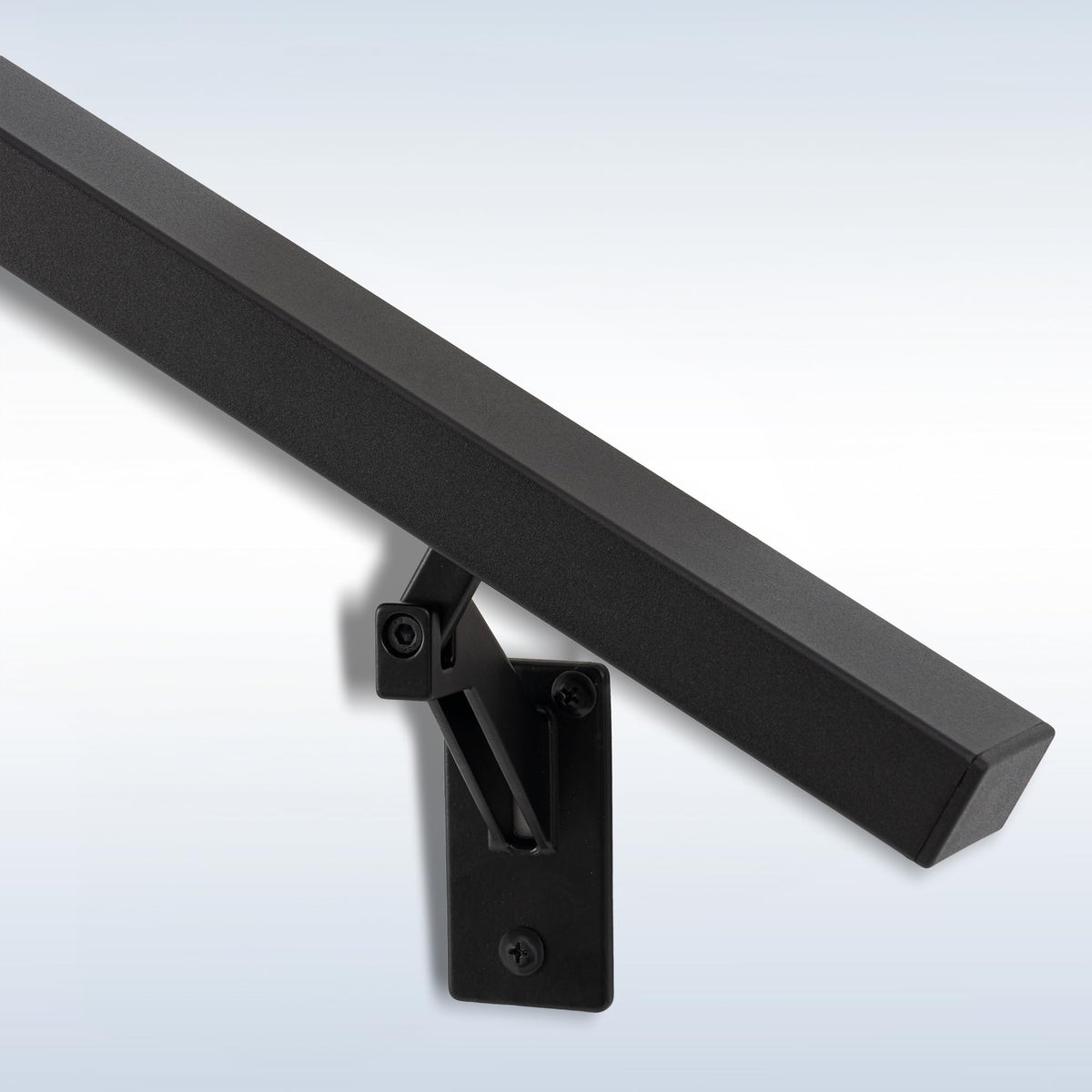 6FT Matte Black Handrails Kit for Indoor Outdoor Stairs，Modern Aluminum Handrail Set,2" X1" Grab bar,Adjustable 304 Stainless Steel Brackets Included，Rust Free