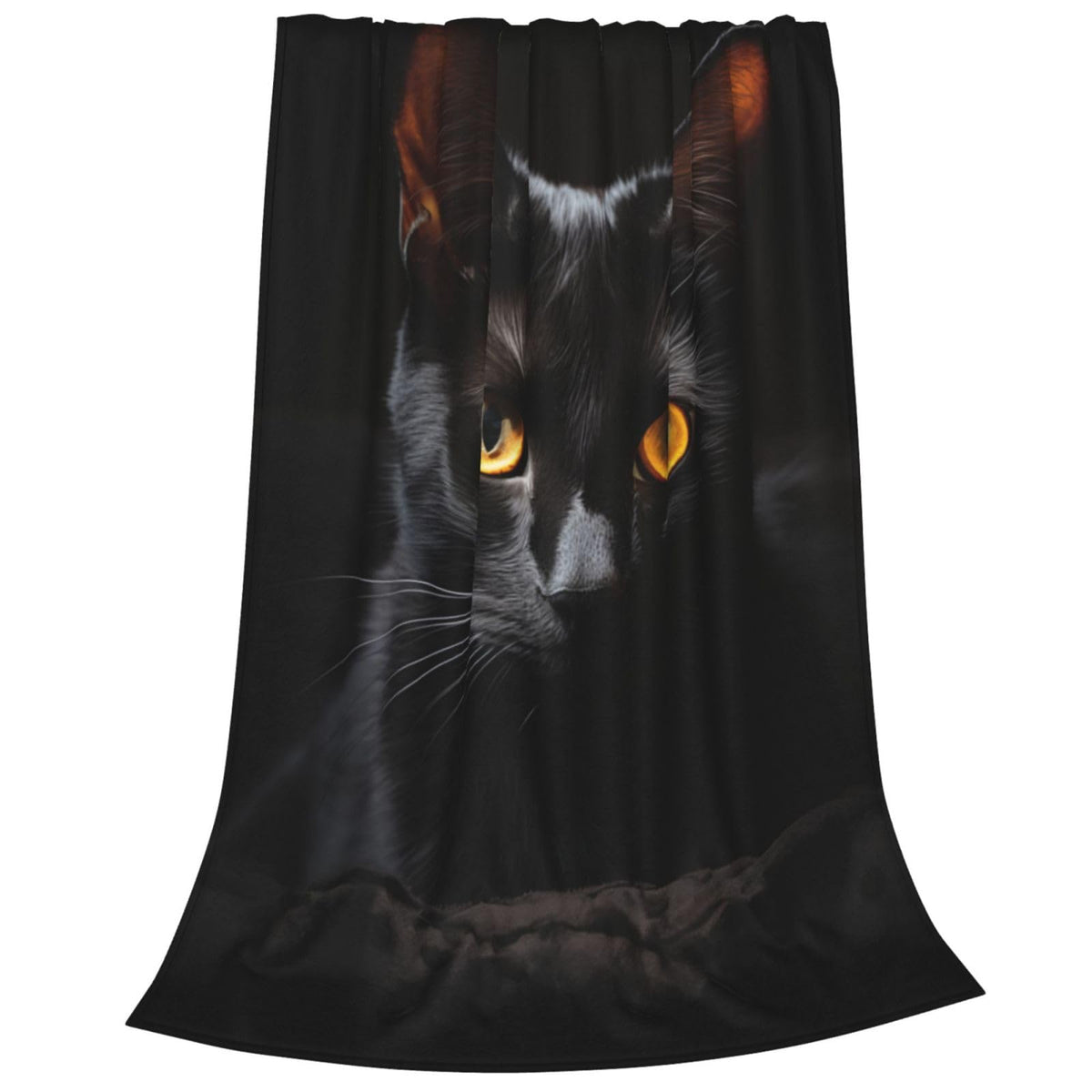amepay Cute Black Cat Blanket Gifts for Pet Lovers Girls Animal Kitten Flannel Throw Blankets for Home Couch Bed Sofa Soft Cozy Lightweight Halloween Decor Adults All Season 50x40 Inches